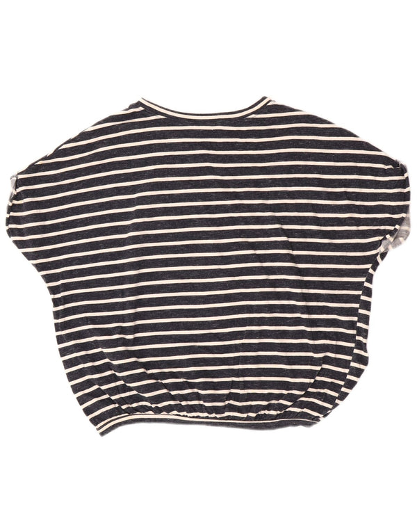 T-shirt oversize da donna Zara Top UK 10 piccola in cotone a righe blu navy