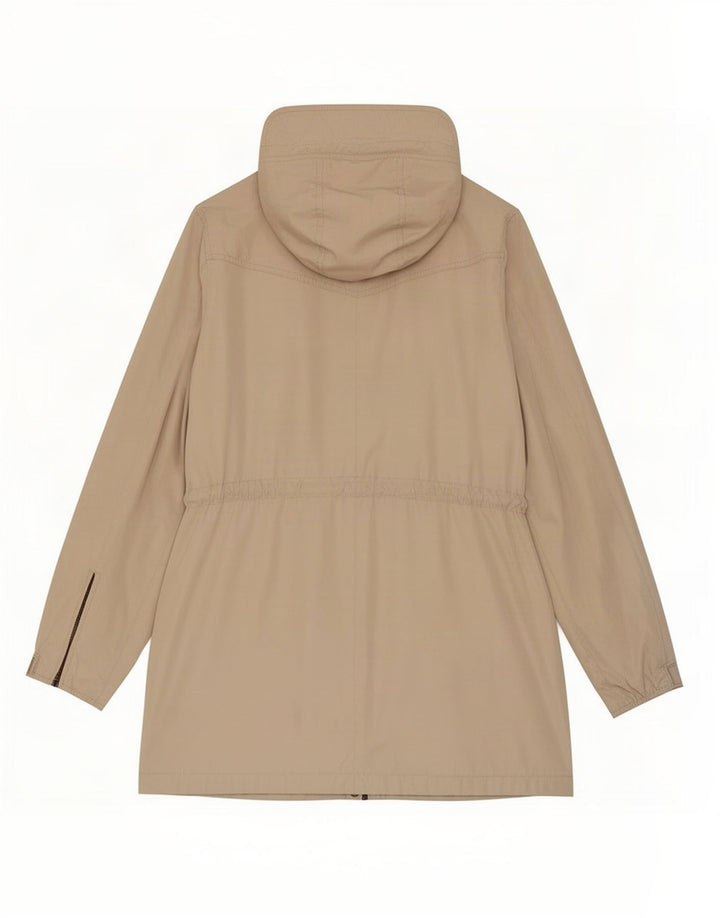 Giacca utilitaria con cappuccio da donna Zara UK 16 grande poliestere beige