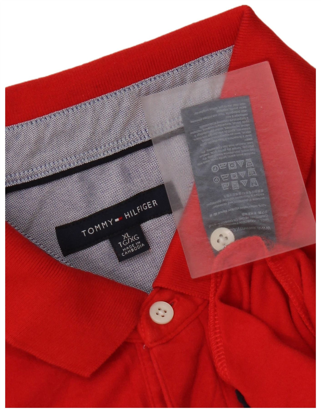 Polo da uomo Tommy Hilfiger XL in cotone rosso