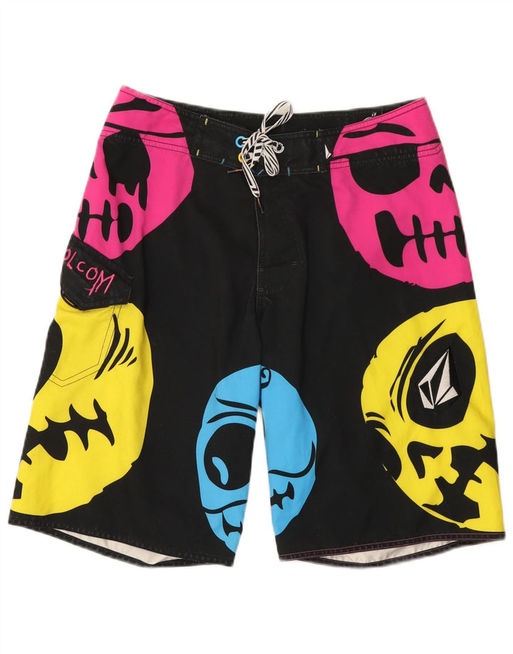 Pantaloncini da bagno con grafica da uomo Volcom, poliestere nero medio