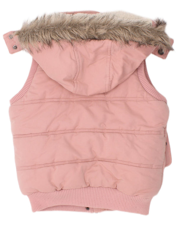 Gilet imbottito con cappuccio per ragazze Fat Face 8-9 anni in poliestere rosa