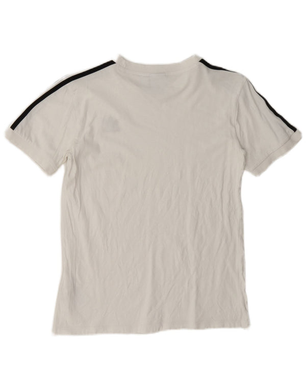 T-shirt grafica da donna Adidas Top UK 10 piccola in cotone bianco