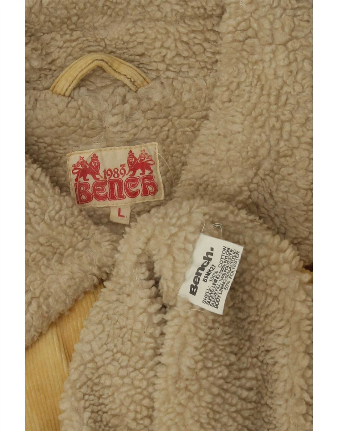 Giacca da uomo in velluto a coste Sherpa Bench UK 40 grande cotone beige