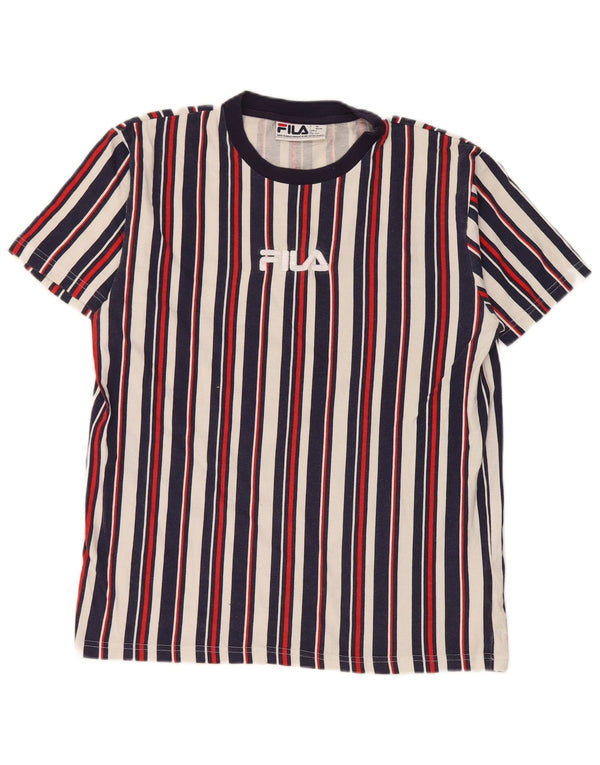 T-shirt grafica da uomo Fila Top IT 46/38 Small in cotone a righe blu navy