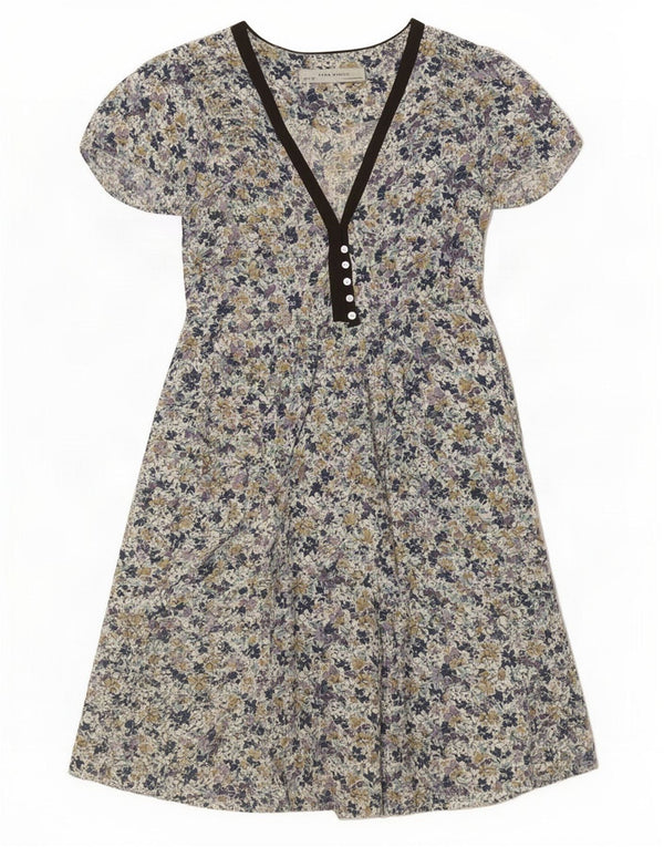 Abito a trapezio da donna Zara UK 12 medio floreale multicolore