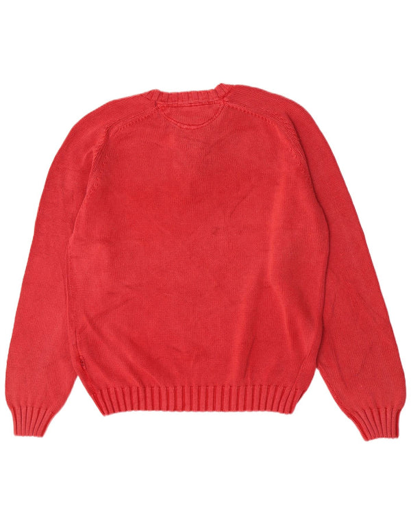 Maglione girocollo da uomo girocollo in cotone rosso grande