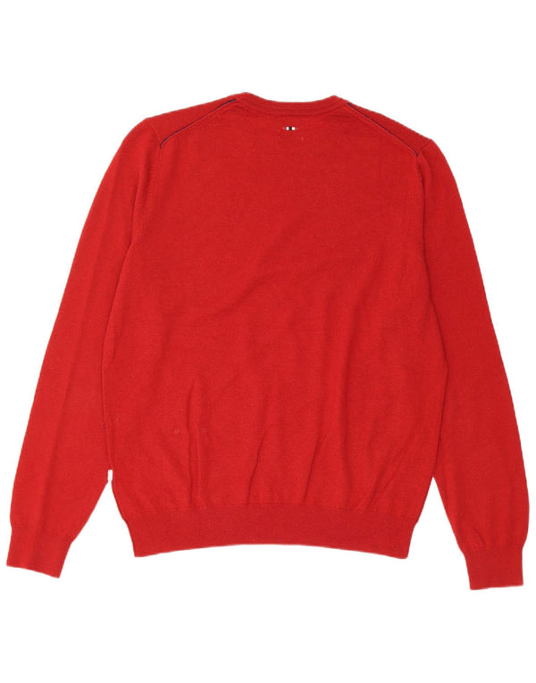 Maglione maglione girocollo da uomo Napapijri rosso medio in lana merino