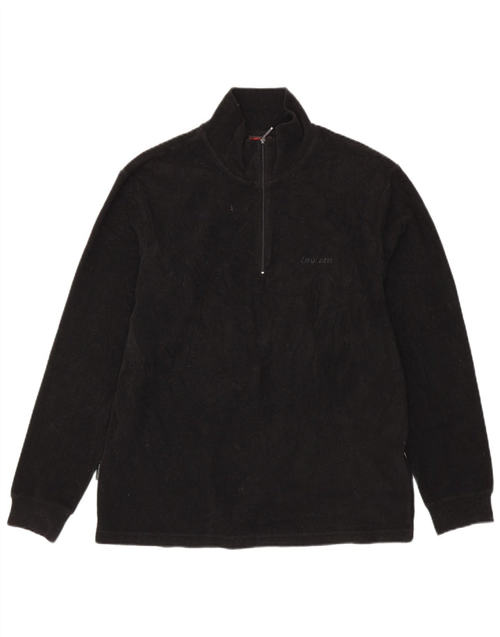 Maglione in pile da uomo con zip e collo INVICTA grande nero
