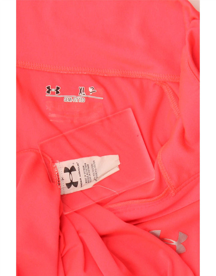 Maglia da tuta pullover con zip e collo da donna Under Armour UK 18 XL poliestere rosa