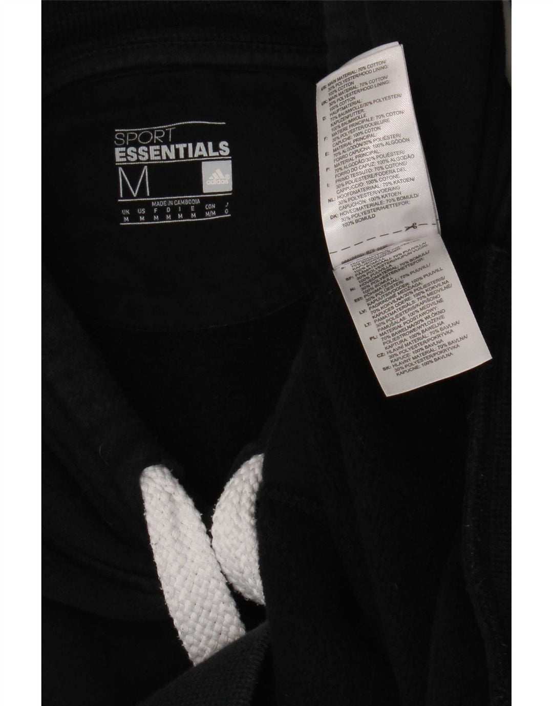 Felpa con cappuccio grafica da uomo Adidas, cotone medio nero
