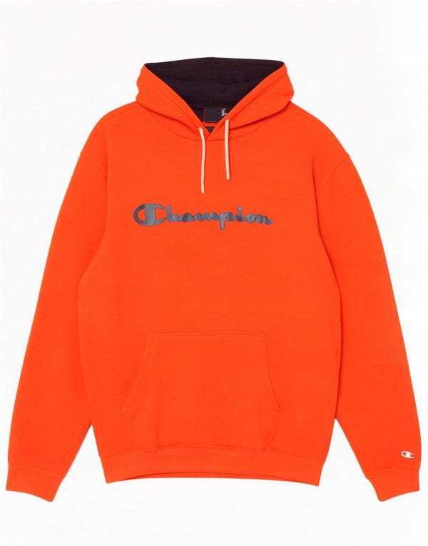 Felpa con cappuccio grafica da uomo Champion 3XL cotone arancione