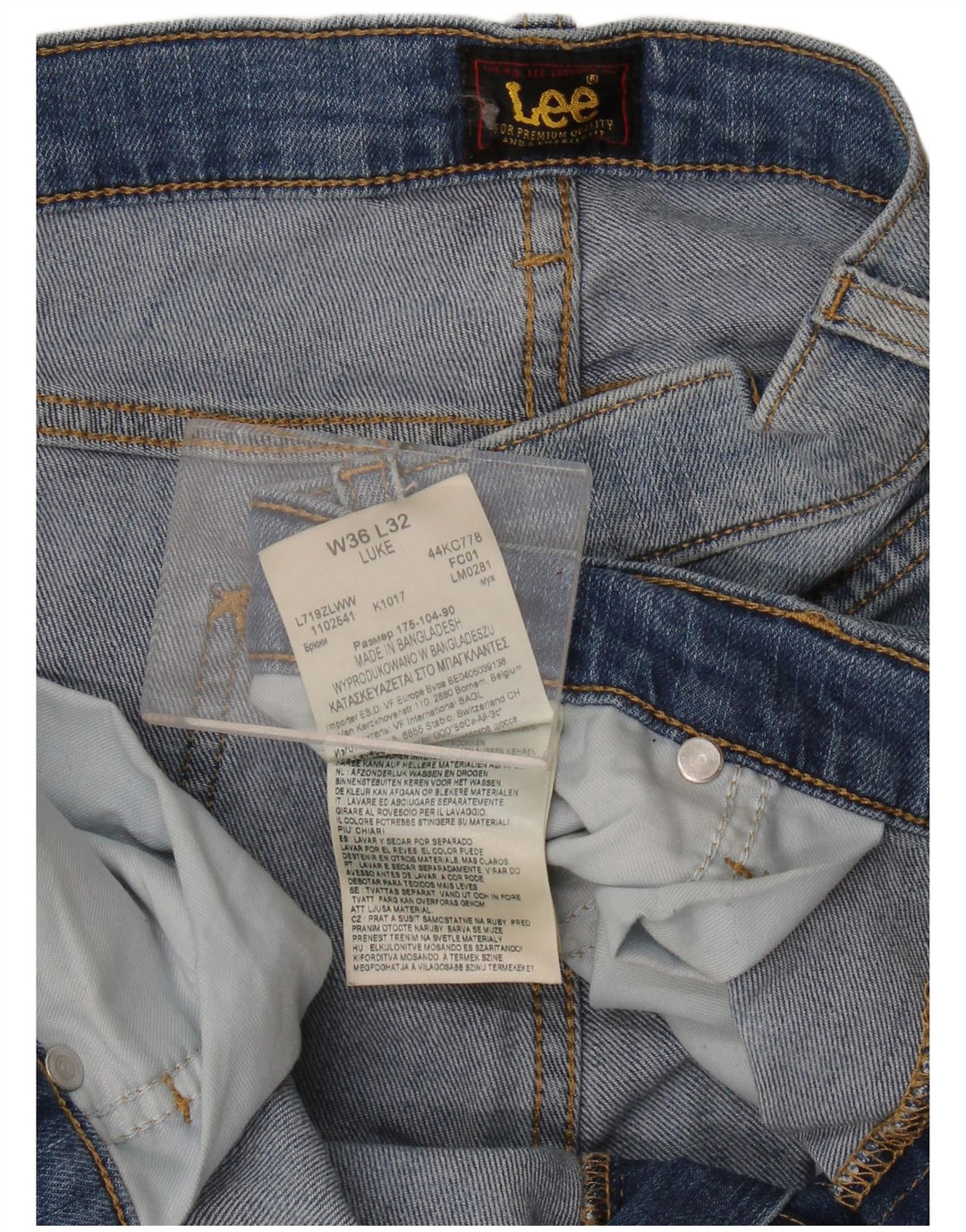 Jeans Lee Luke Slim da uomo W36 L32 in cotone blu