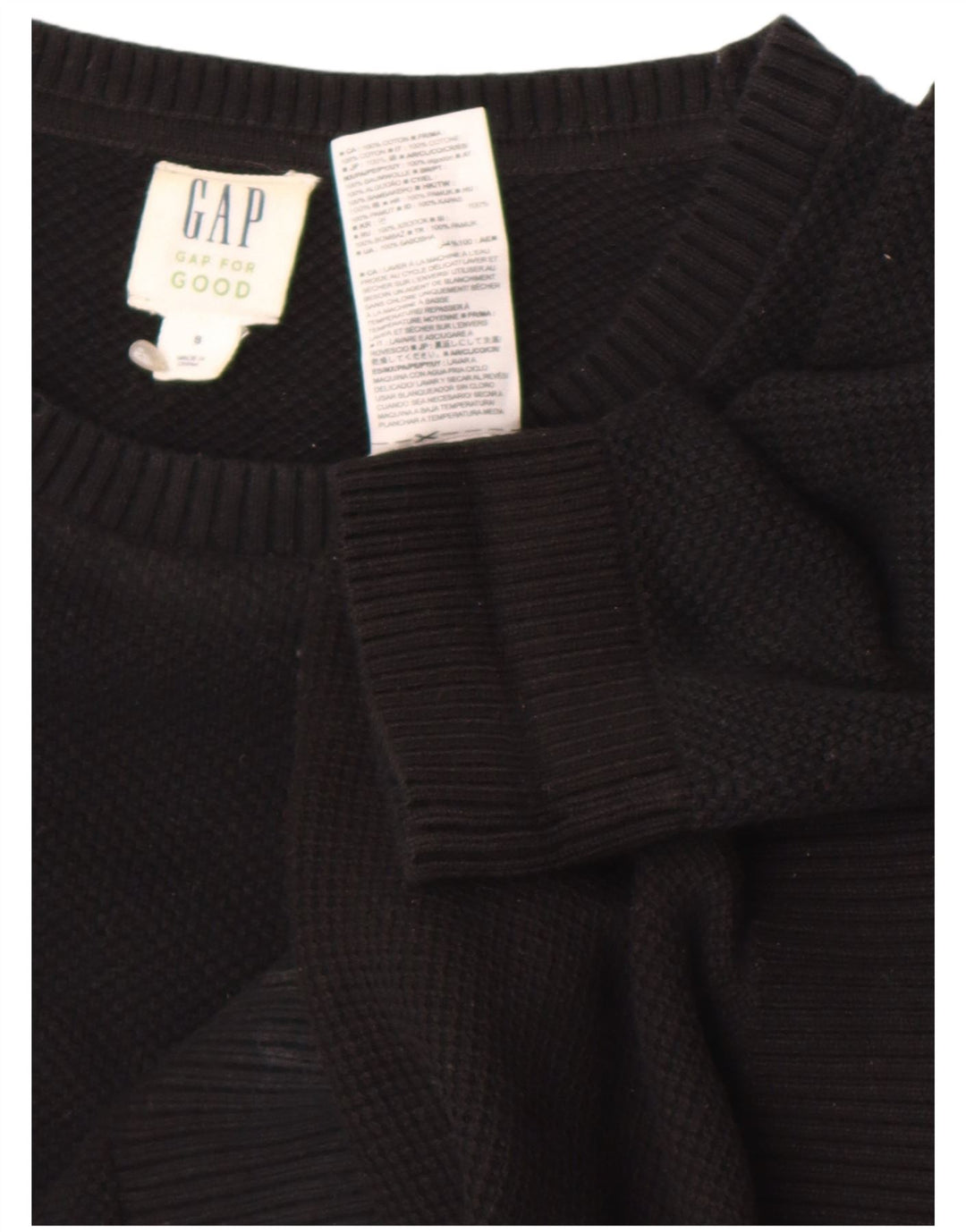 Maglione maglione girocollo da uomo Gap piccolo in cotone nero