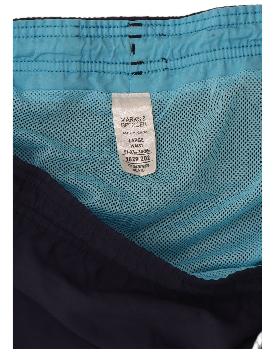 Pantaloncini da bagno da uomo Marks & Spencer grandi blu navy in policloruro
