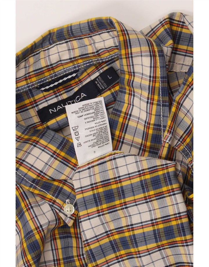 Camicia da uomo Nautica Large in cotone a quadri multicolore