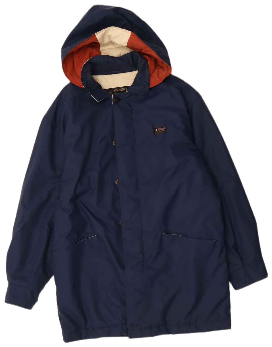 Cappotto giacca a vento con cappuccio da uomo Paul & Shark UK 38 medio blu navy in poliammide