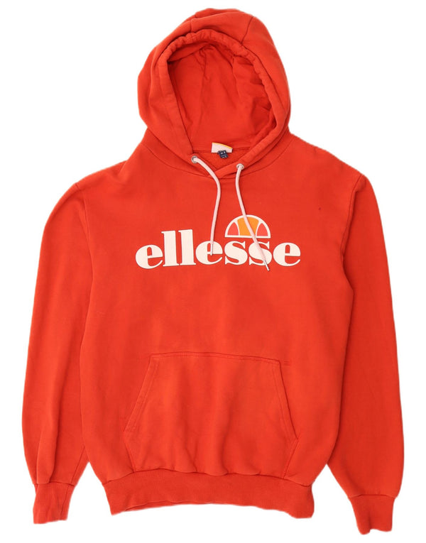 Ellesse, maglione da donna con grafica ampia, vestibilità ampia, con cappuccio, UK 12, cotone rosso medio