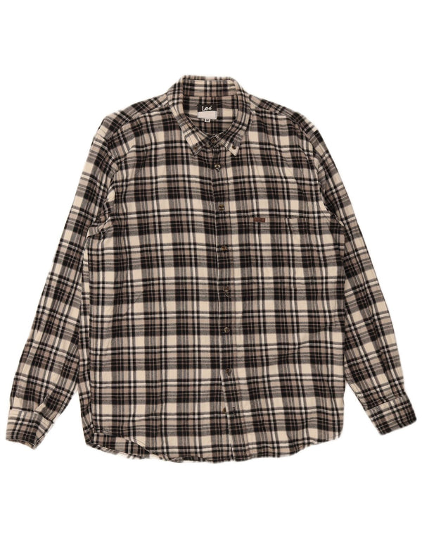 Camicia in flanella da uomo Lee in cotone a quadri multicolore medio