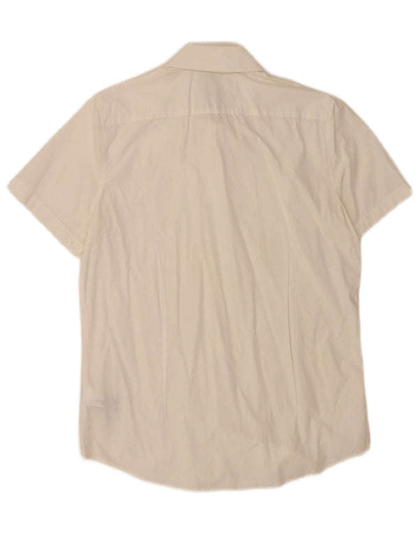 Calvin Klein Jeans Camicia da uomo slim fit a maniche corte grande in cotone bianco