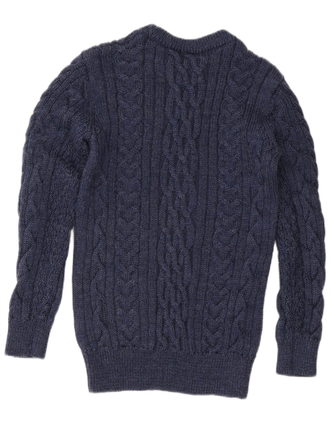 Maglione maglione girocollo da uomo WoolOvers lana media blu navy