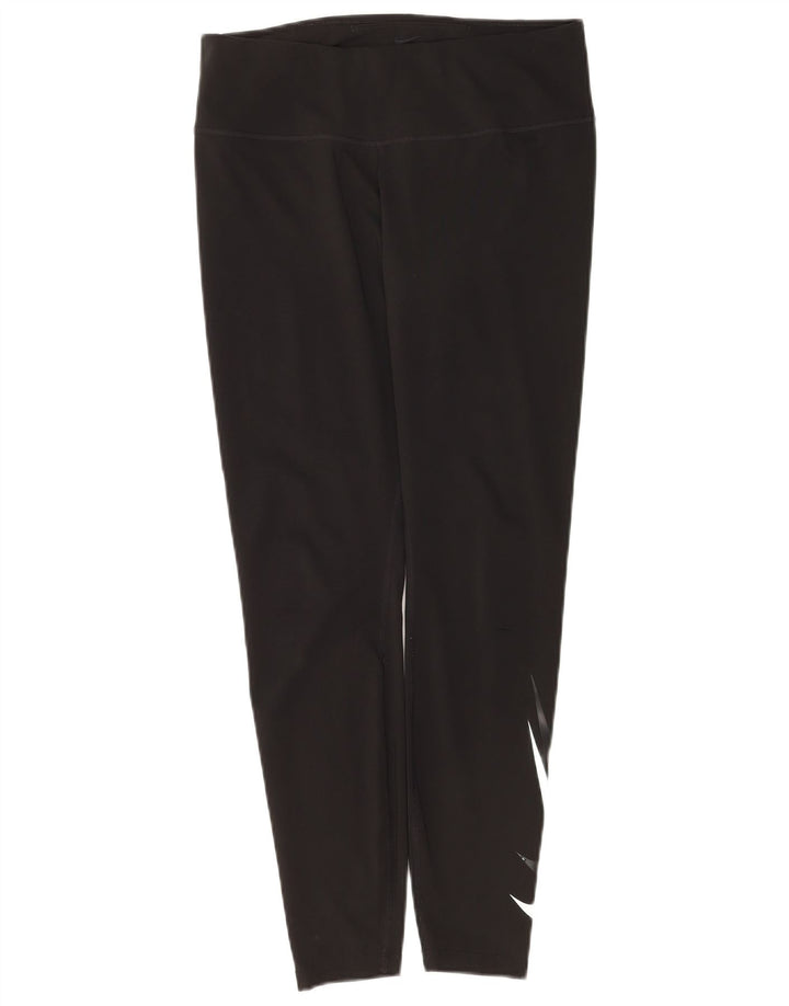 Leggings grafici Nike Dri Fit da donna UK 16 grande poliestere nero
