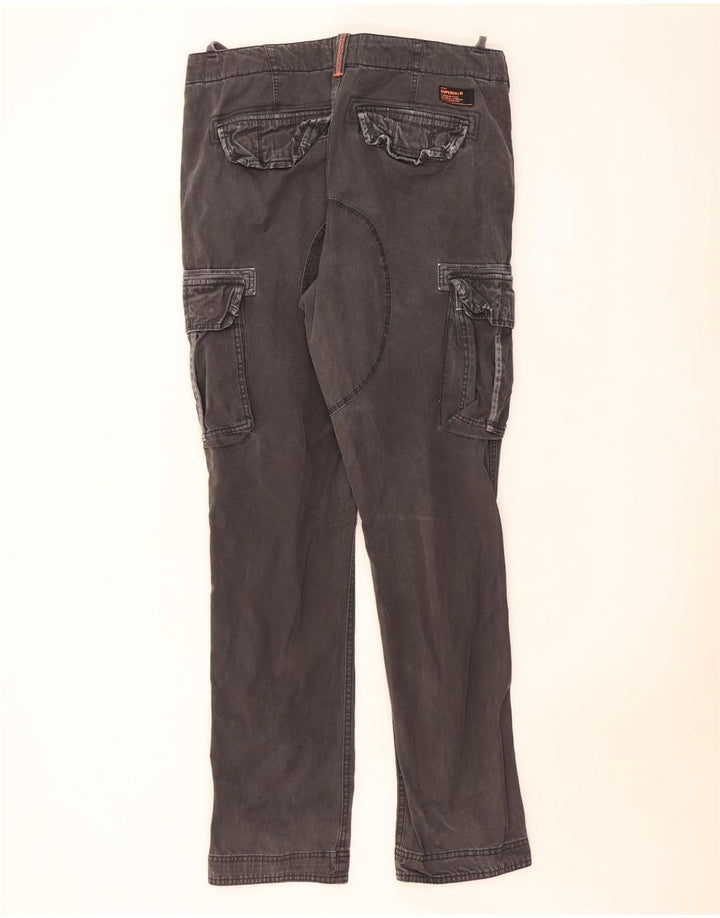 Pantaloni cargo slim da uomo SUPERDRY grandi W36 L33 cotone grigio