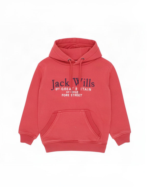 Maglione con cappuccio grafico per ragazzi Jack Wills 5-6 anni in cotone marrone