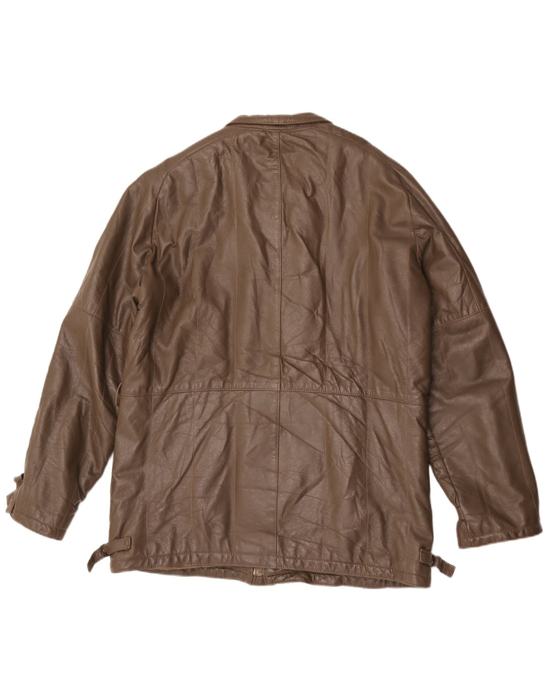 Giacca in pelle vintage da uomo IT 54 2XL Marrone