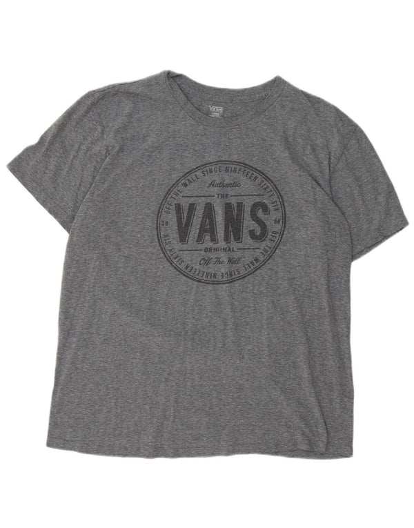 Vans Mens Graphic T-Shirt Top Large Grey Cotton