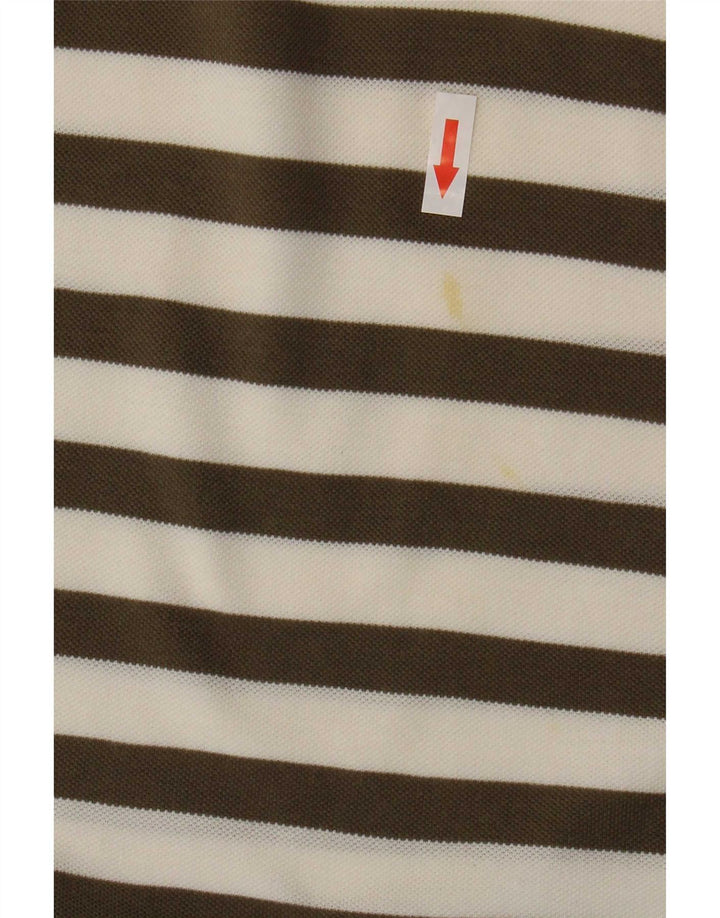 Polo da uomo Massimo Dutti in cotone a righe grandi marroni