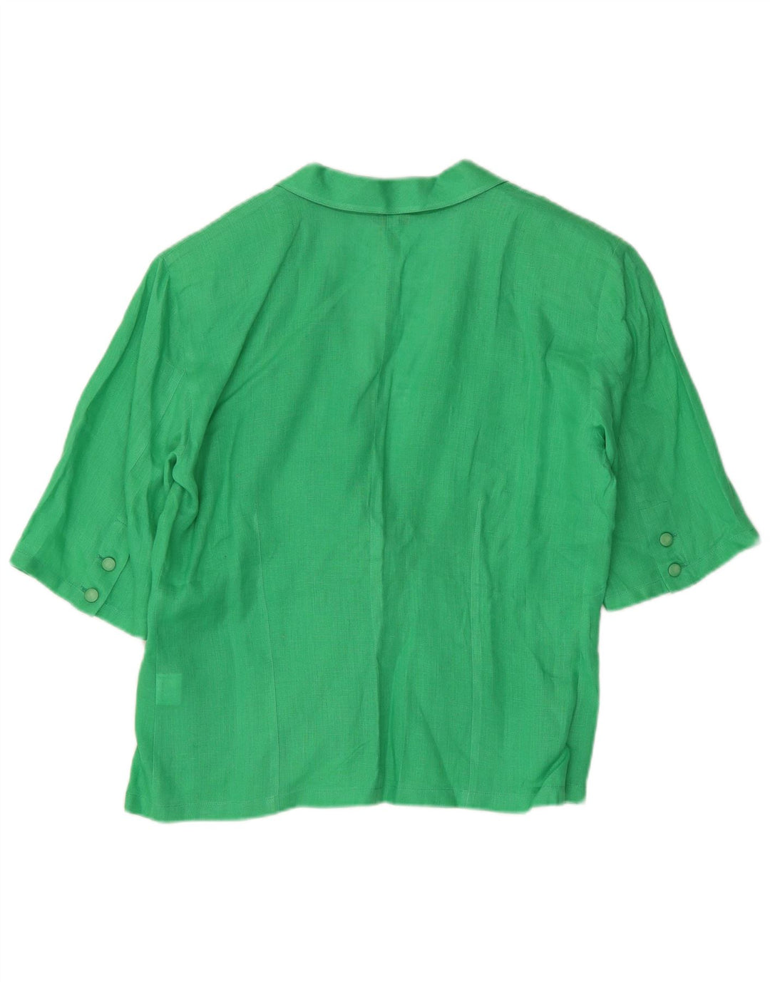 Giacca blazer vintage da donna a maniche corte a 1 bottone IT 44 Lino verde medio