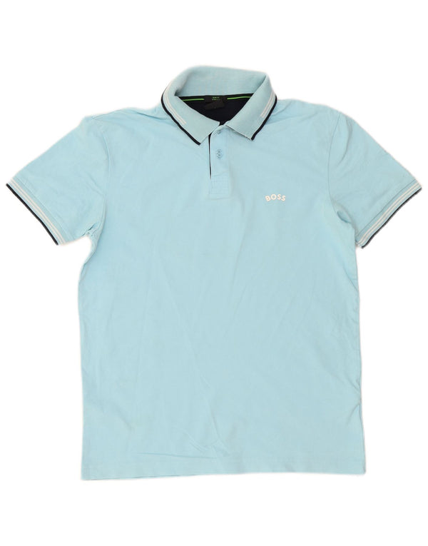 Polo slim fit da uomo Hugo Boss piccola in cotone blu