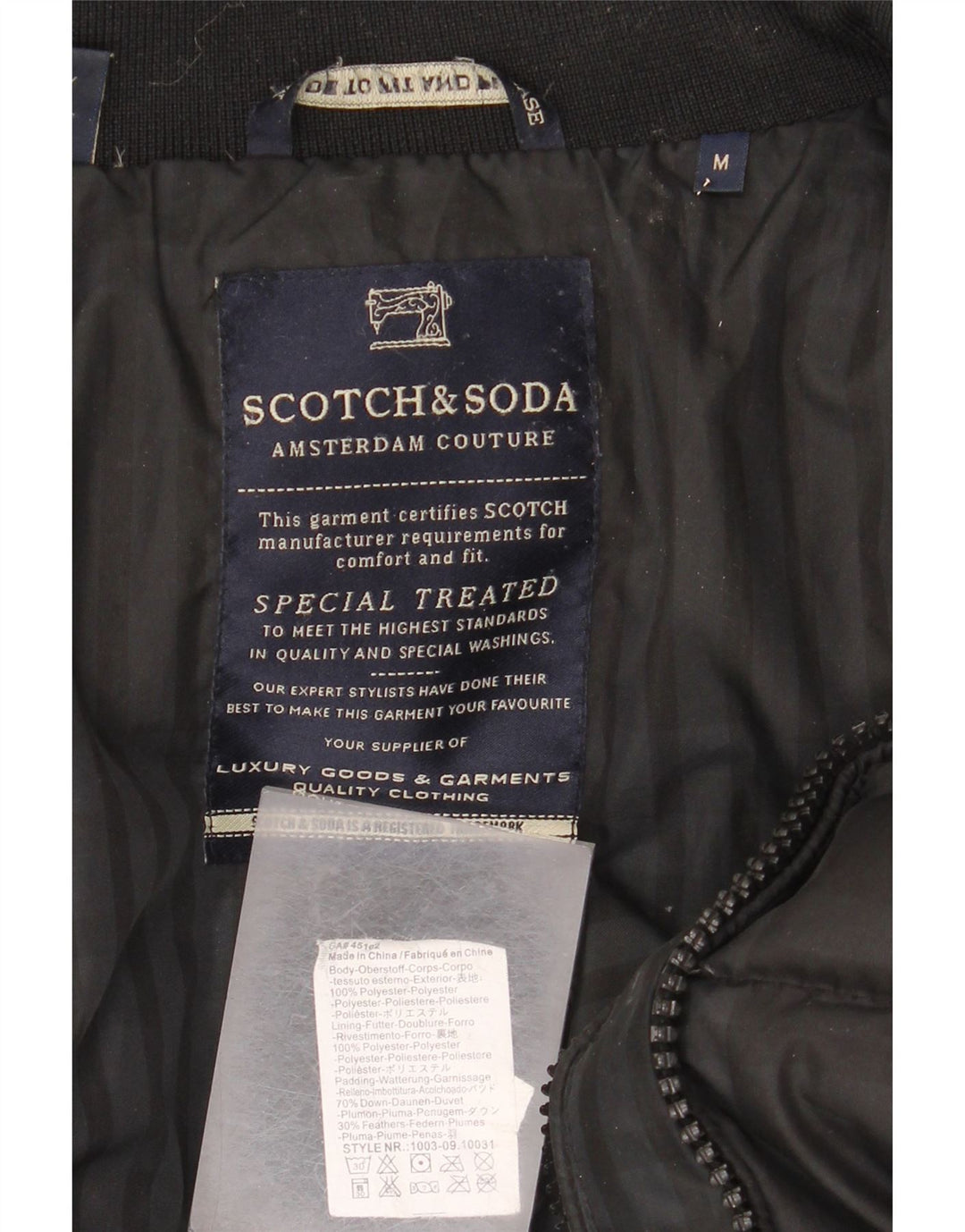 Giacca imbottita Scotch & Soda da uomo Amsterdam Couture UK 38 medio nero a quadri