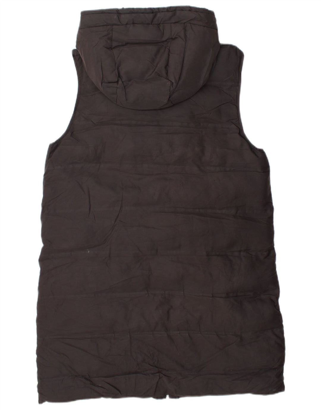 Gilet imbottito con cappuccio lungo da donna Zara UK 14 medio poliestere nero