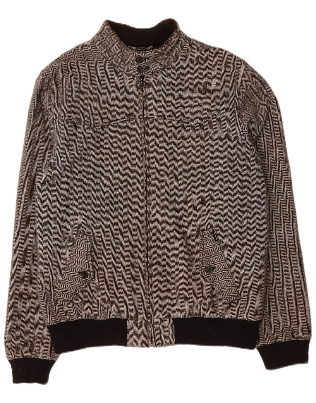 Giubbotto bomber da uomo Carhartt UK 38 Poliestere a spina di pesce grigio medio