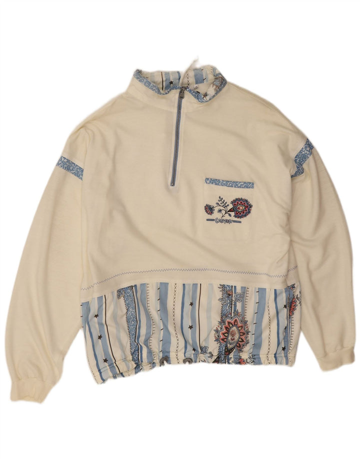 Felpa oversize da donna Canyon, maglione EU 40, medio, bianco sporco, floreale