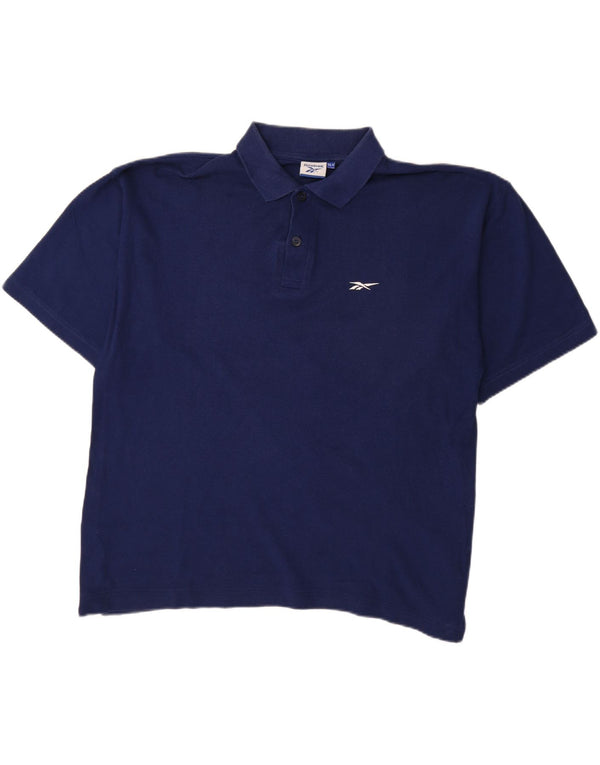 Polo REEBOK da uomo XL in cotone blu navy