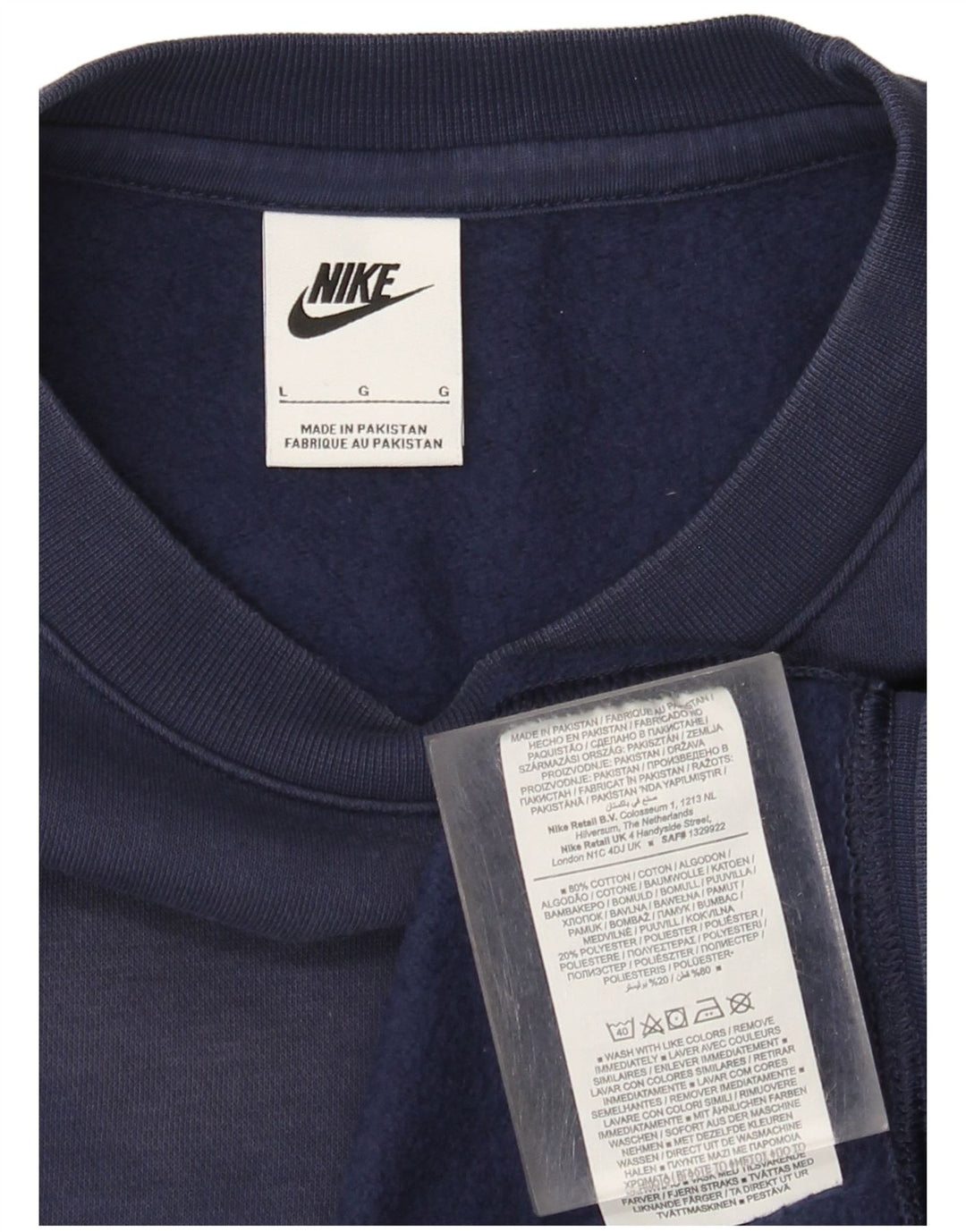 Felpa da uomo Nike Maglione grande in cotone blu navy
