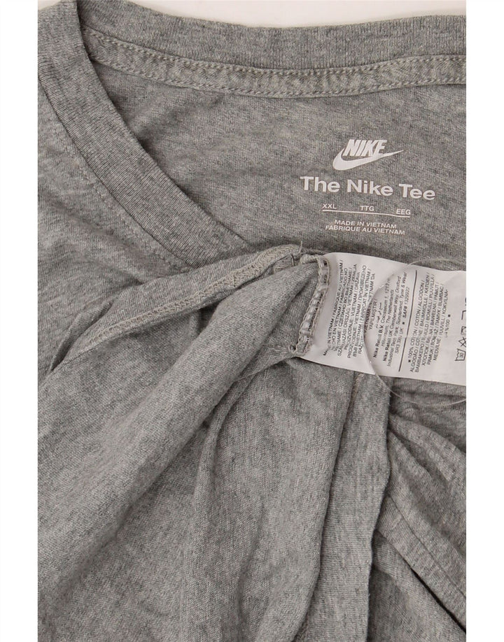T-shirt da uomo NIKE Top 2XL cotone chiazzato grigio