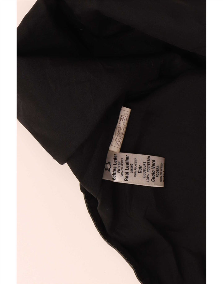 Gilet in pelle da uomo vintage medio nero