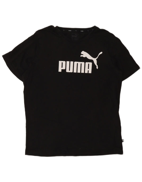 T-shirt grafica PUMA da uomo, taglia grande, in cotone nero