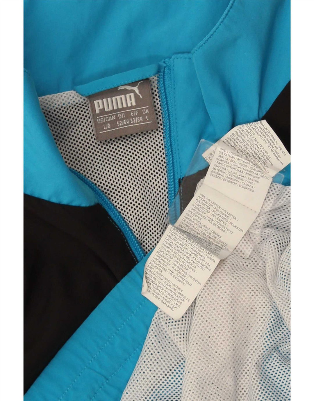 Giacca da tuta da uomo Puma Large in poliestere color block blu