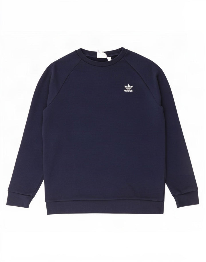 Felpa da uomo Adidas maglione medio blu navy in cotone