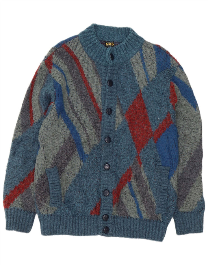 Maglione Cardigan Uomo Maglificio IT 48 Acrilico geometrico Blu Medio