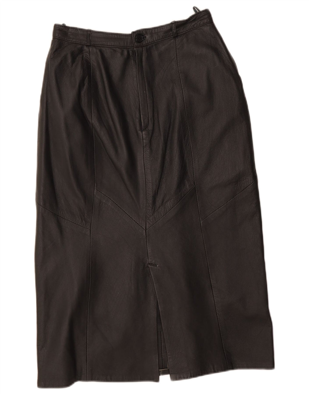 Gonna in pelle da donna vintage EU 40 media W29 in pelle nera