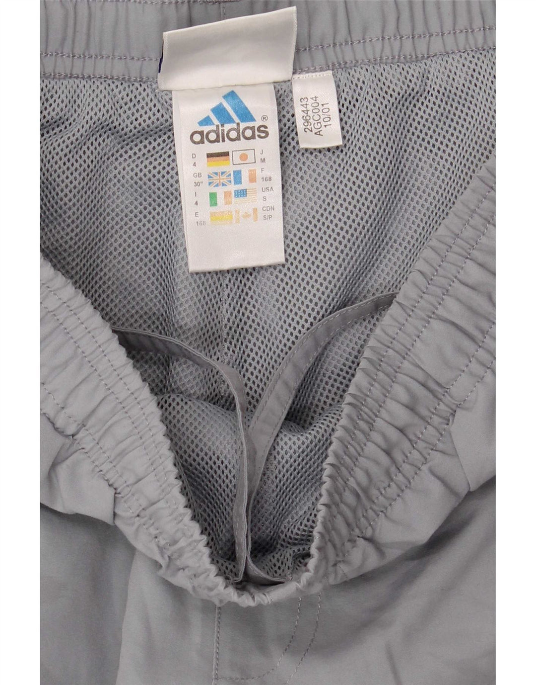 Pantaloni da tuta da uomo Adidas in poliestere grigio medio