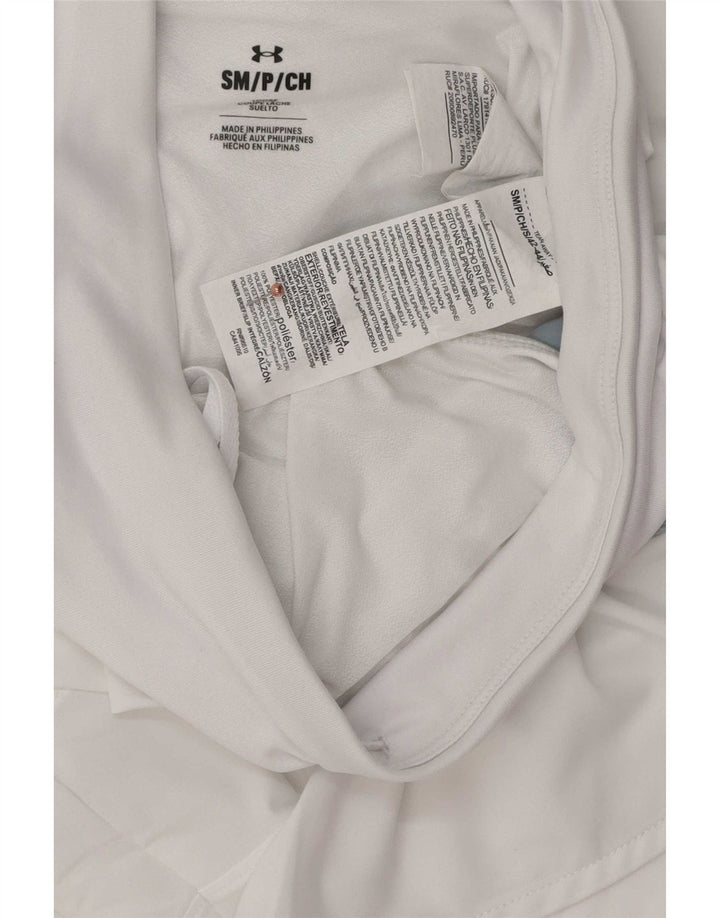 Pantaloncini sportivi da donna Under Armour UK 10 Small Poliestere color block bianco