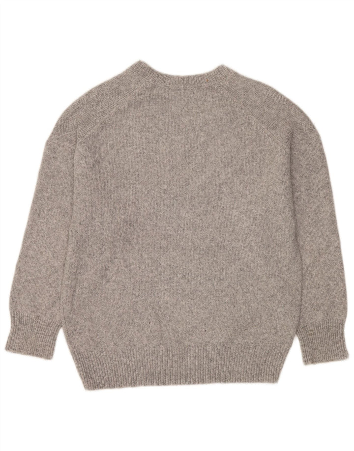 Maglione oversize con scollo a V da donna Zara UK 10 piccolo grigio screziato