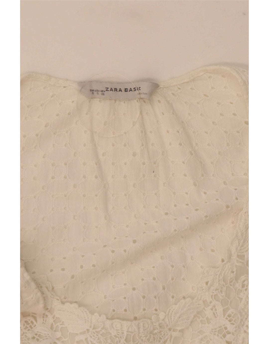 Camicetta Zara da donna con maniche a 3/4 UK 10 piccola bianca