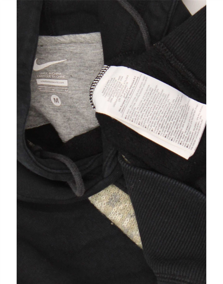 Felpa con cappuccio da uomo Nike, cotone color block medio nero